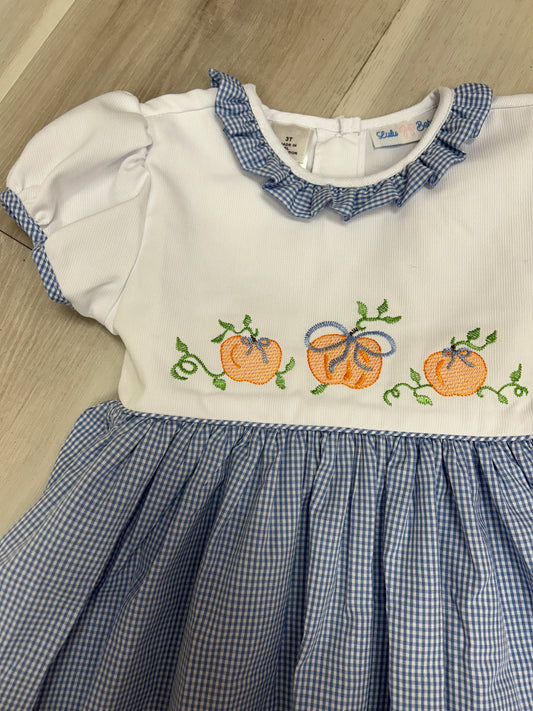 Lulu Bebe - Blue/White gingham pumpkin