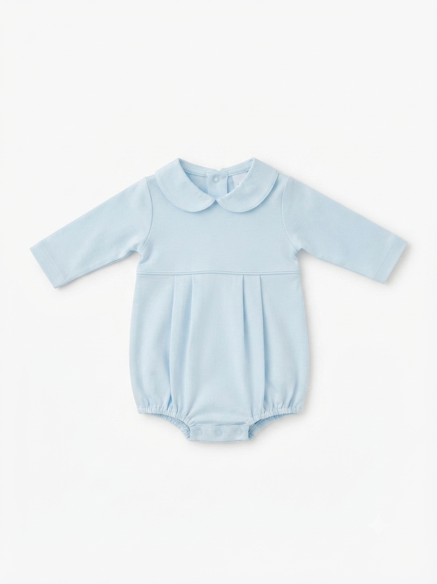 Baby Loren - Baby Blue Long Sleeve Pima Bubble