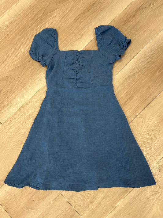 Miss Behave Girls - Navy Blue Smocked Back Dress