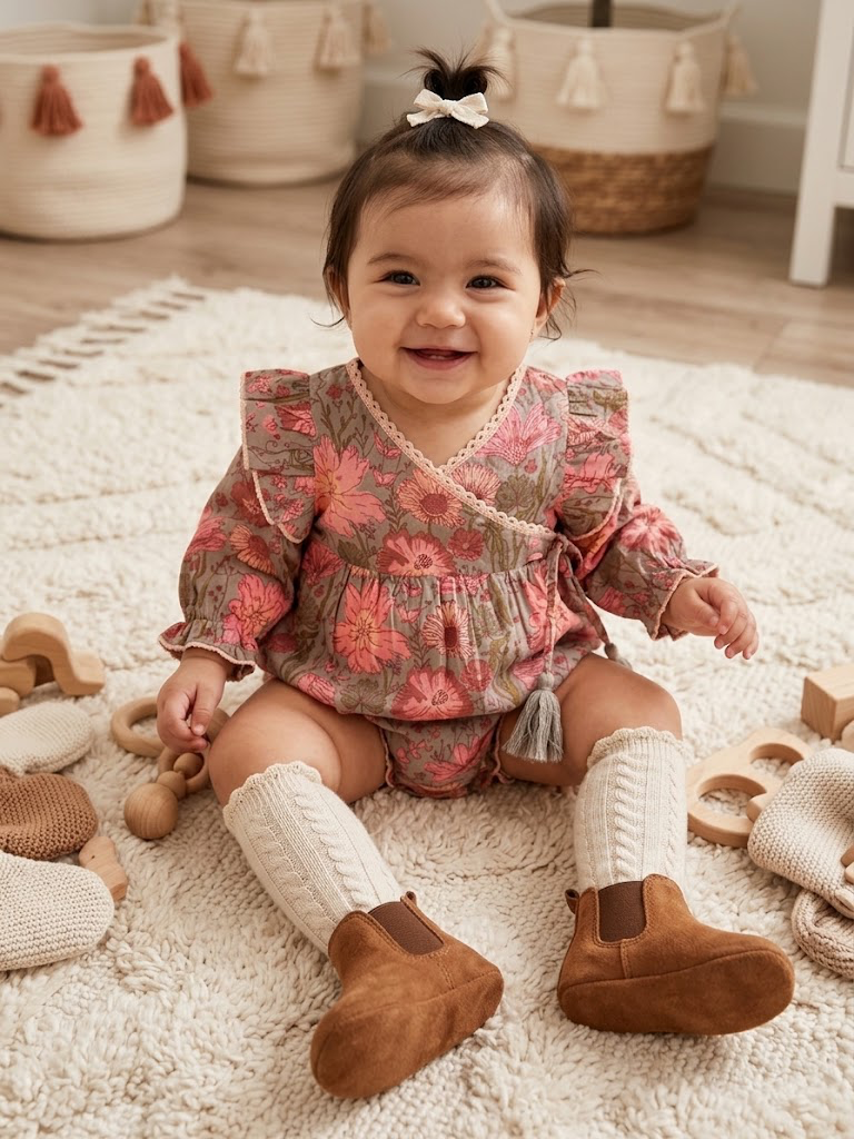 Yo Baby - Rosy Garden Long Sleeve Bubble