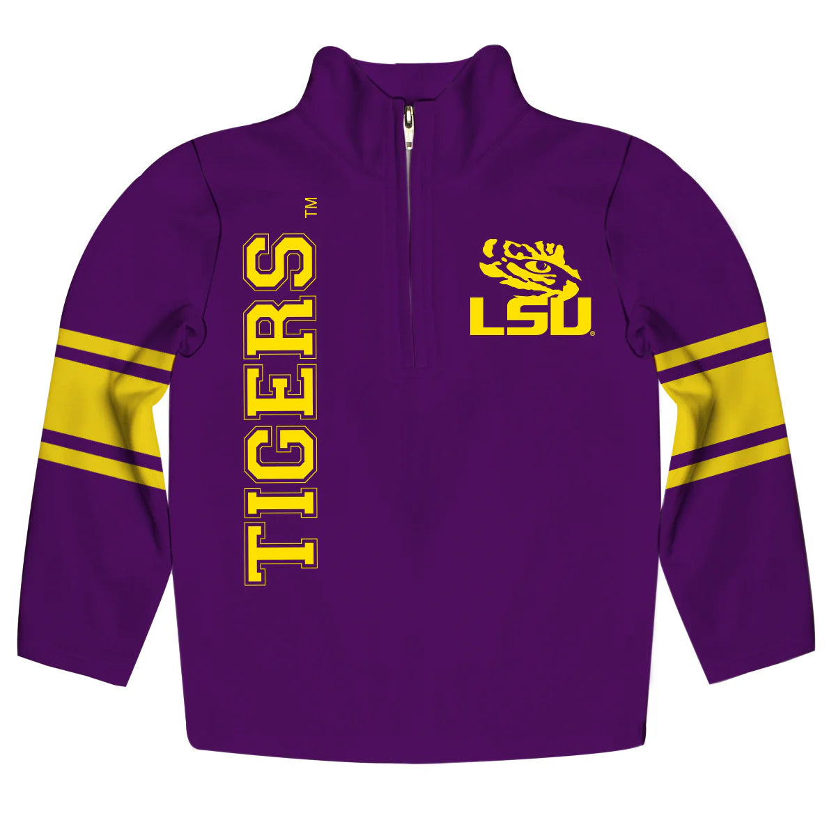 Vive La Fete - LSU Stripes Purple Long Sleeve Quarter Zip