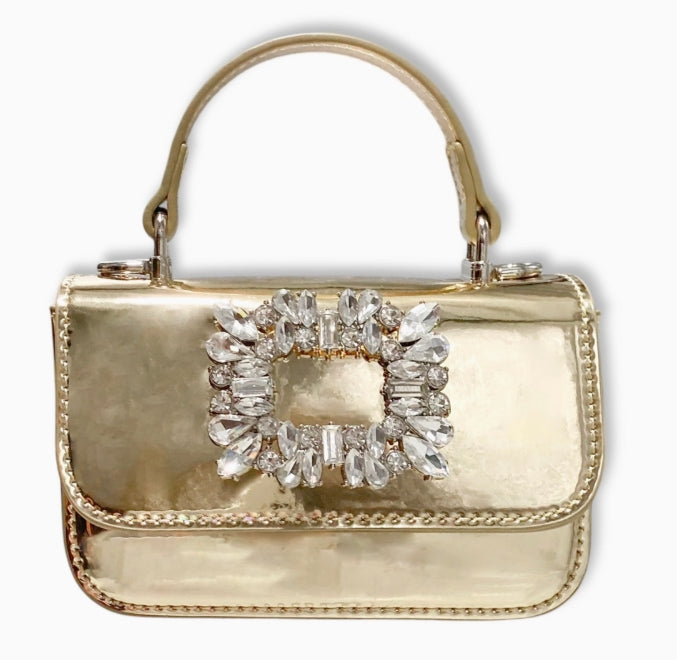 Doe A Dear - Rhinestone Decor Patent Purse