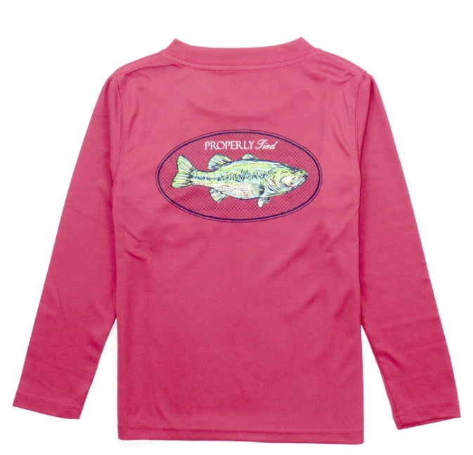Properly Tied - Boys Performance L/S Bass Cayenne