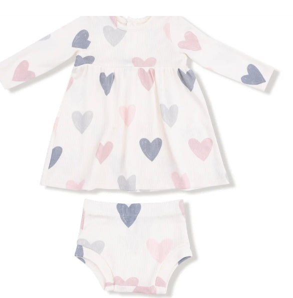 Angel Dear - Hearts Simple Dress + Bloomer