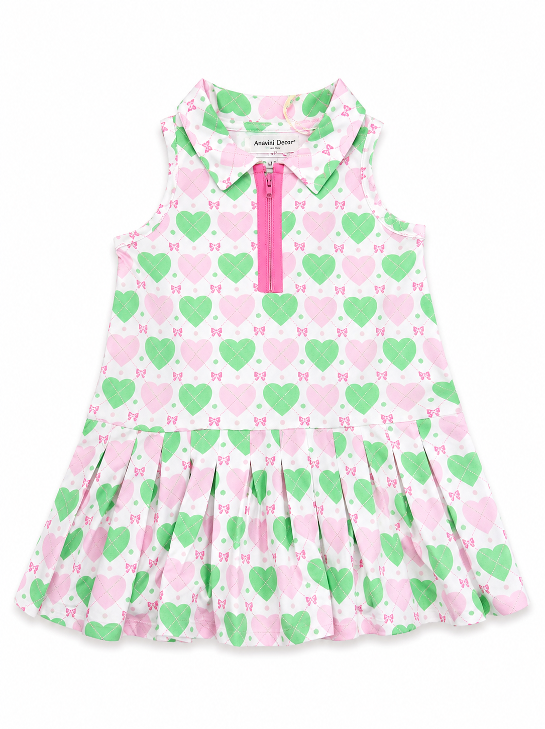 Angel Dear - Heart Argyle - Polo Tennis Dress with Cartwheel Short