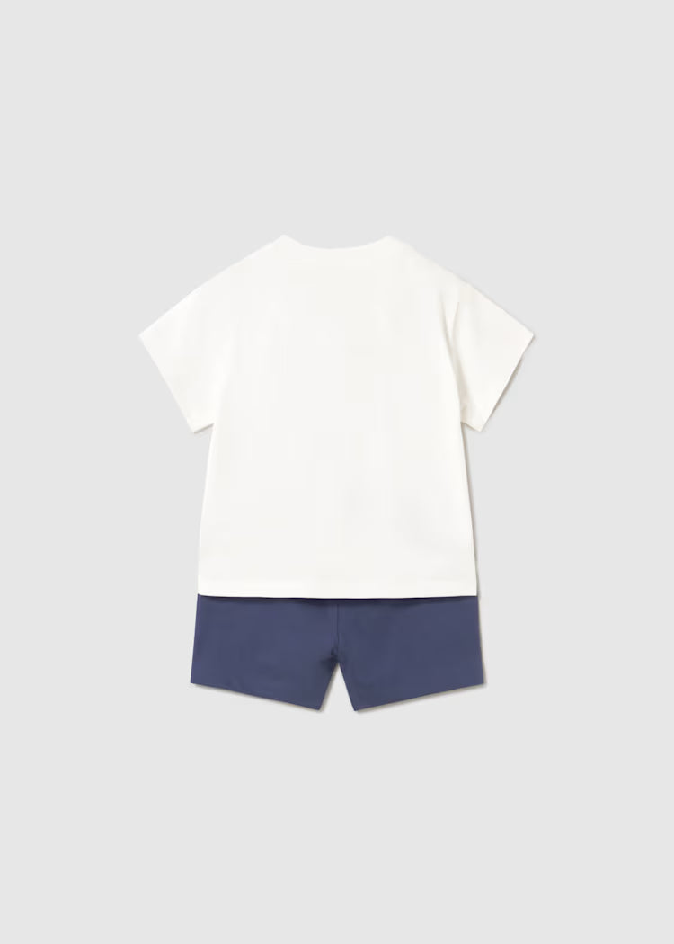Mayoral - Giraffe Knit Shorts and T-Shirt 2-Piece Set