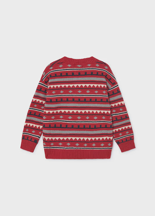 Mayoral - Red Boy Jacquard Sweater