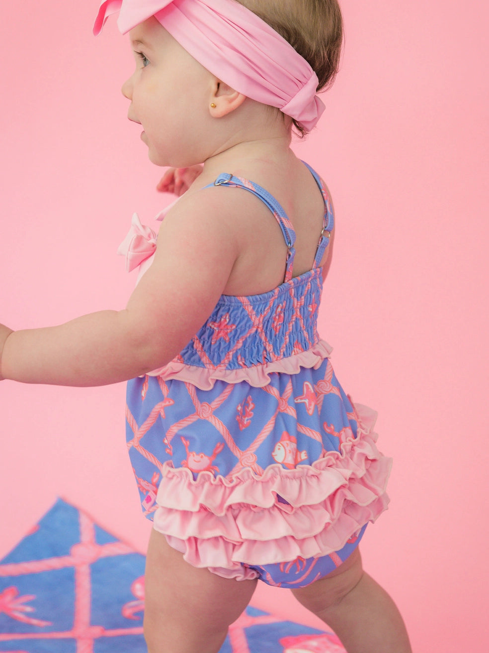 Ruffle Butts - Tropical Trellis One Piece Swimsuit Bubble
