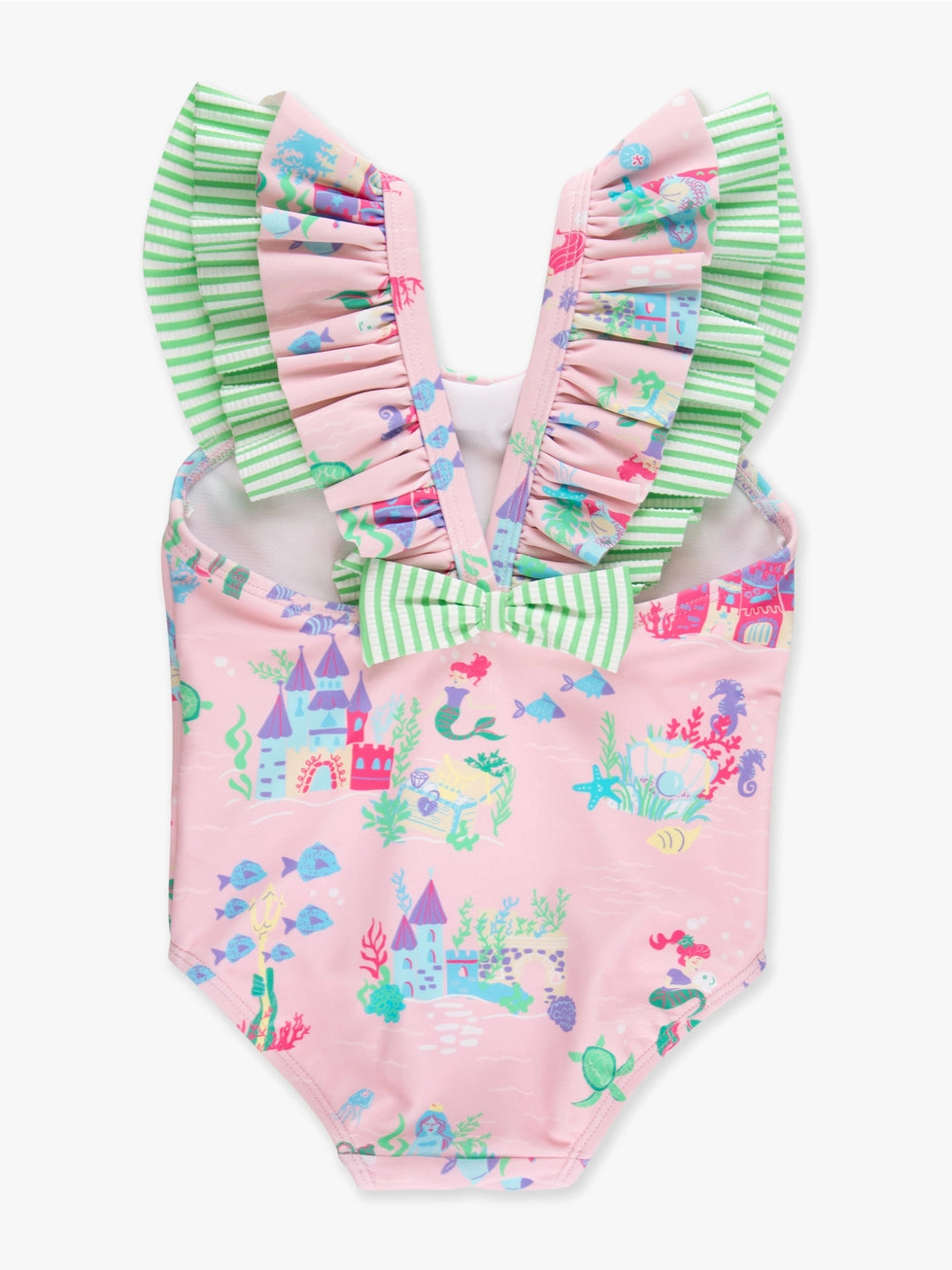 RuffleButts - Atlantis Mermaids Bow Swimsuit