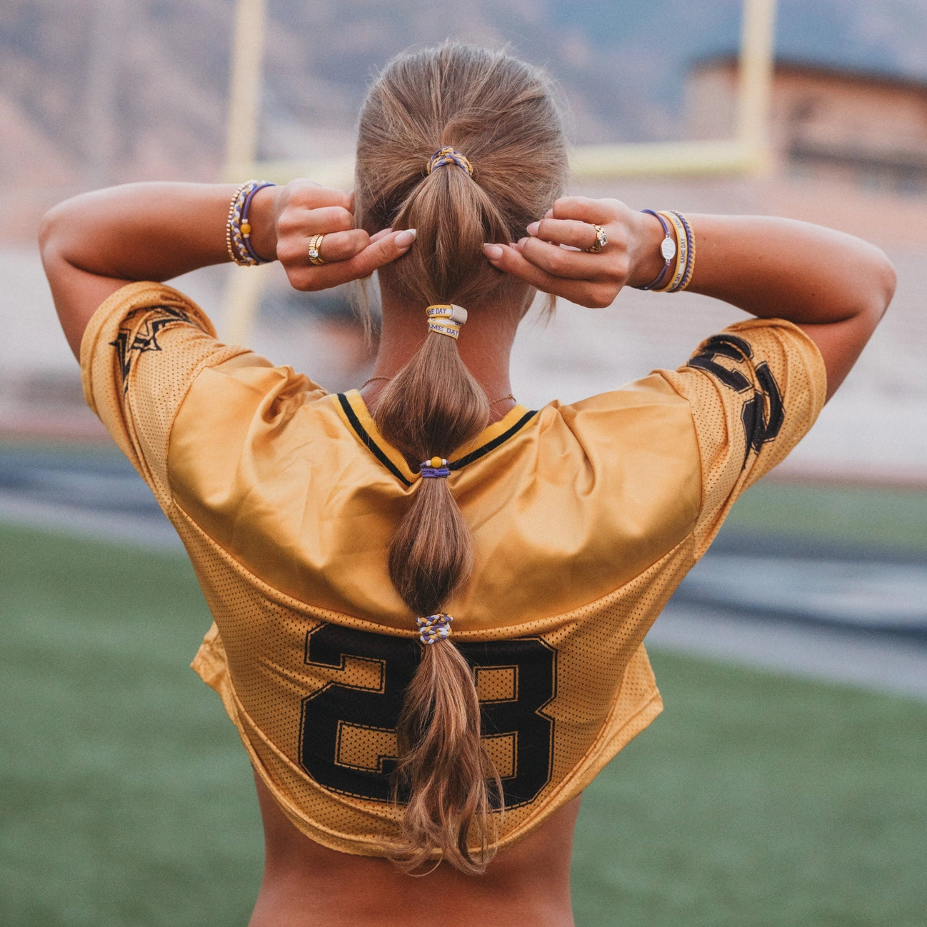 K'lani - Purple & Gold Gameday Hair Tie Bracelets