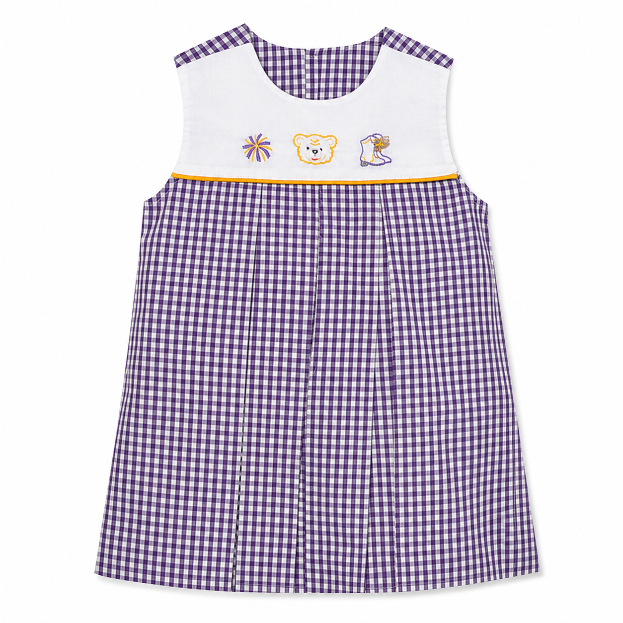 Southern Saturday - Purple Gingham Tiger Girl's Dress