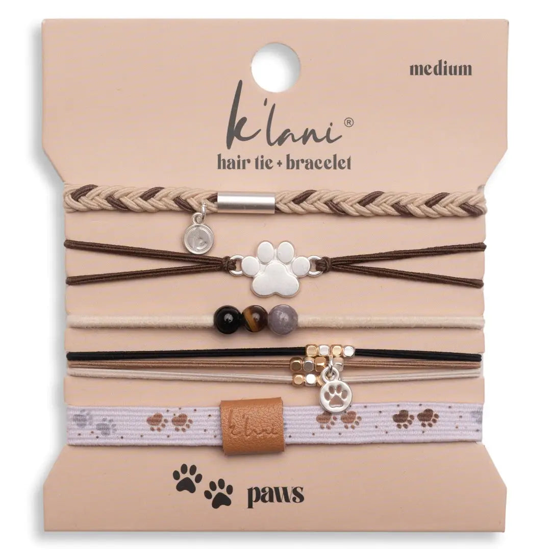 K'lani - Paw Prints Hair Tie Bracelet