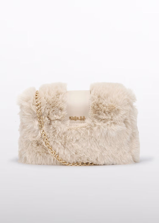 Abel & Lula - Cream Faux-Fur Bag