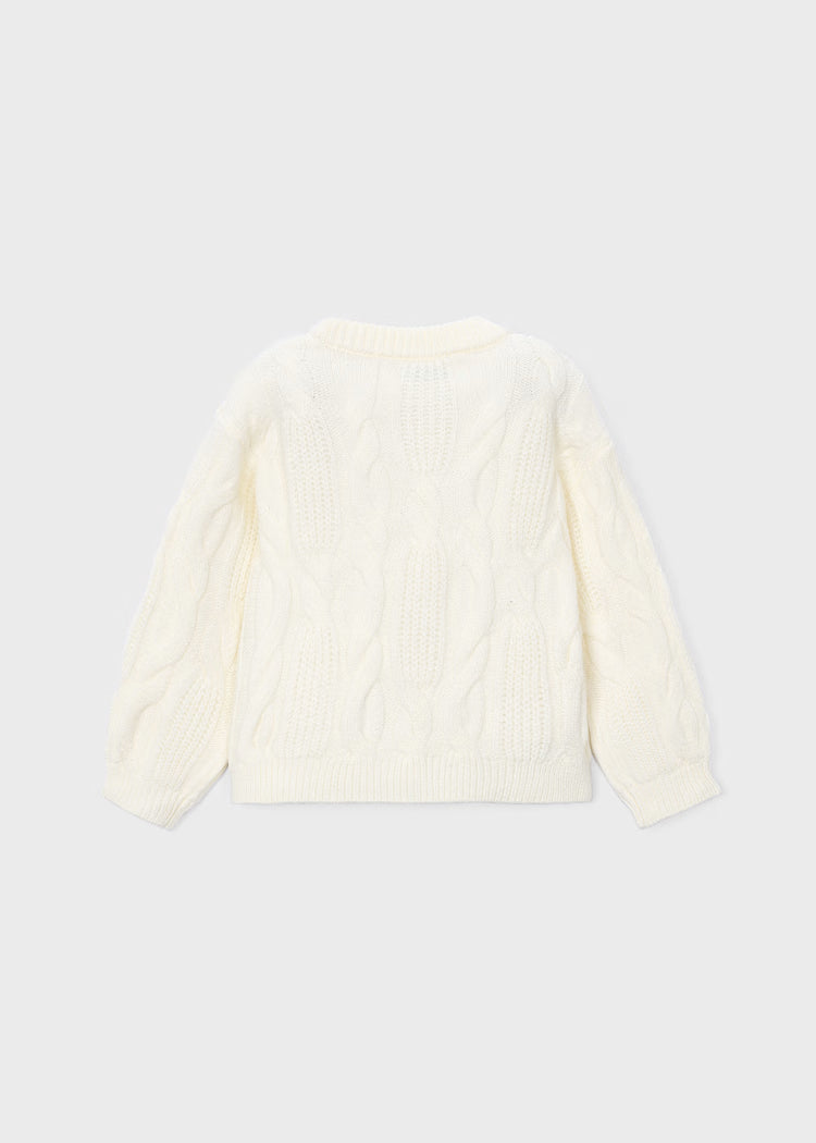 Mayoral - Girl's Cream 3D Flower Sweater