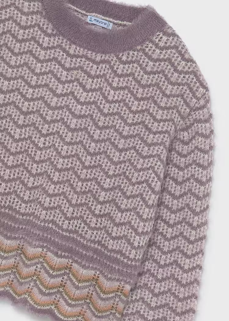 Mayoral - Girl's Lavender Pattern Sweater
