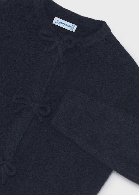 Mayoral - Navy Girl Knit Cardigan With Bows