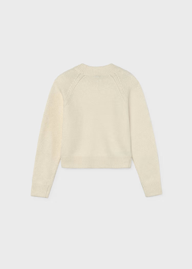 Mayoral - Girl's Cream Rhinestone Sweater