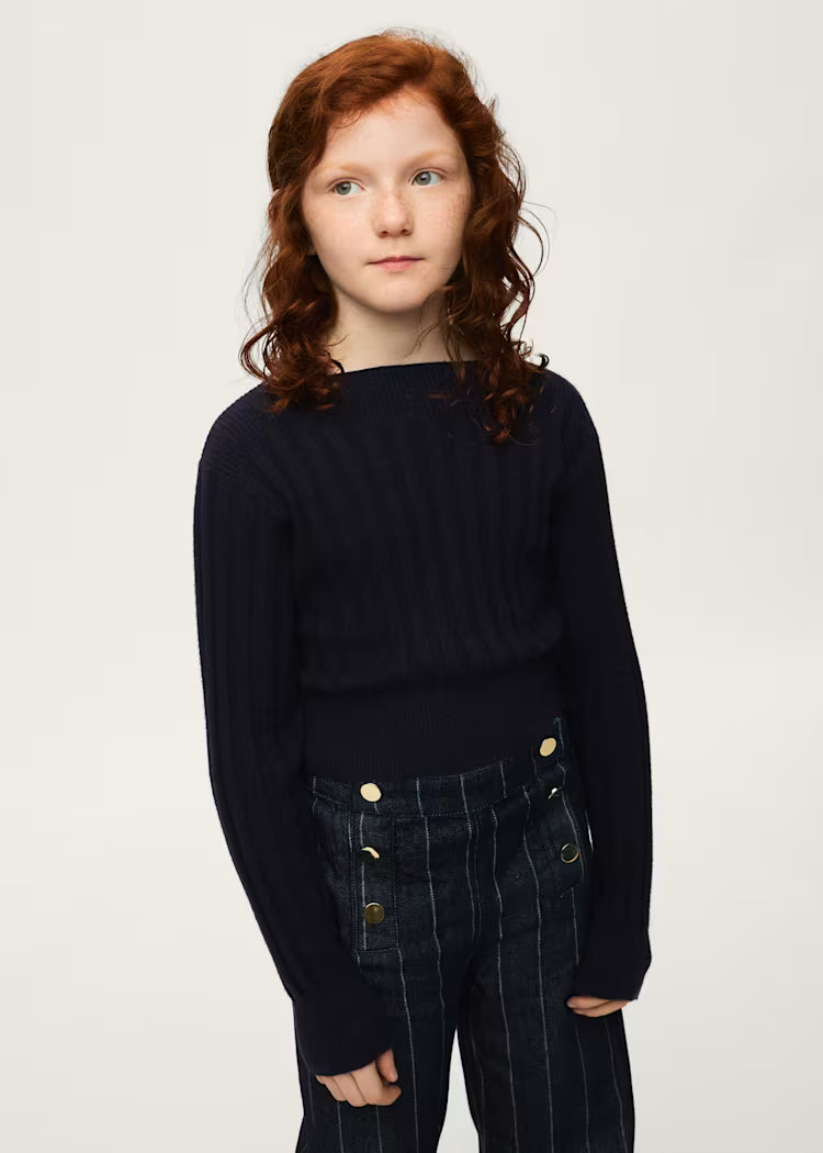Mayoral - Girl's Black Ribbed Top