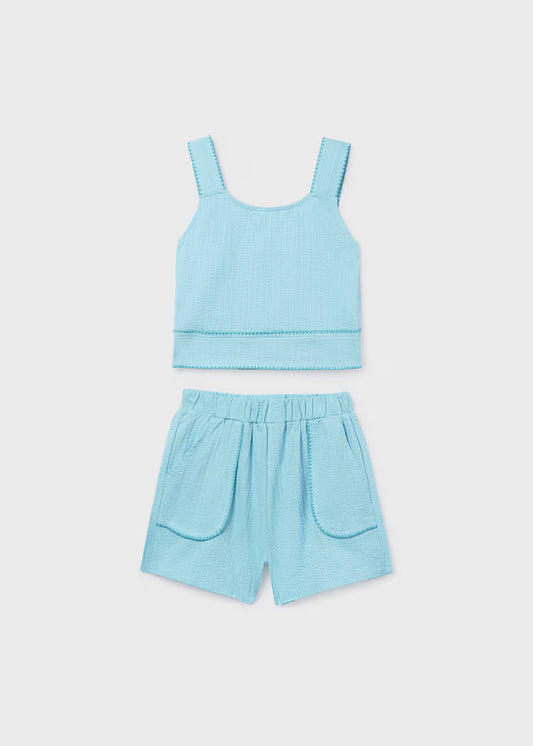 Mayoral - Blue Girl's Top & Short Set