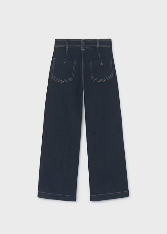 Mayoral - Dark Denim Girl's Wide Leg Jeans