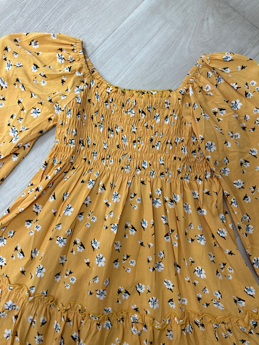 Joyous and Free - Gold French Daisy Lacey Dress