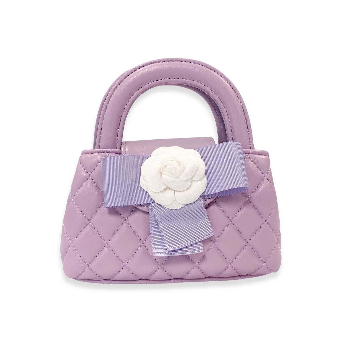 Doe A Dear - Lilac Floral Applique Quilted Purse