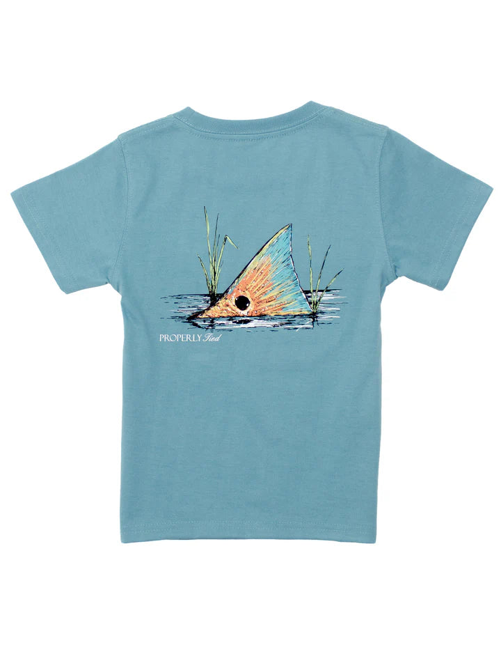 Properly Tied - Boys Redfish Tail SS Coastal Sky