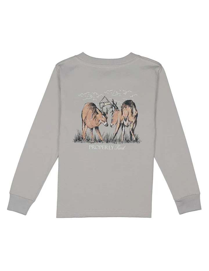 Properly Tied - Boys Trophy Season LS Ice Gray Tee