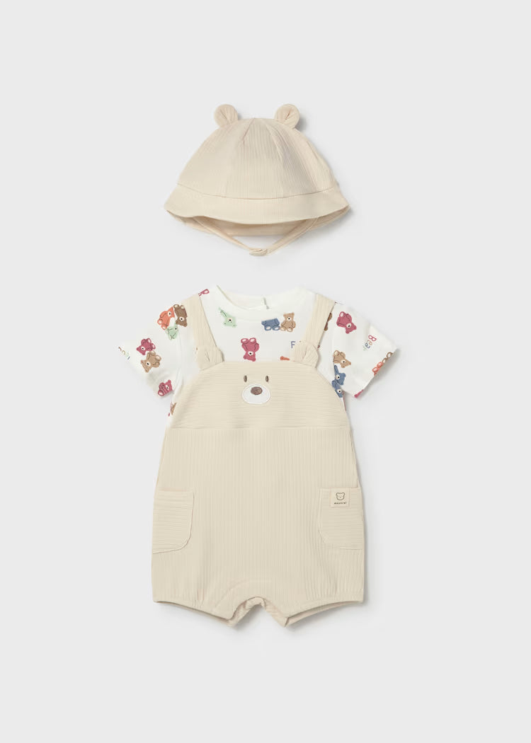 Mayoral - Ivory Friendship Bear Romper & Hat
