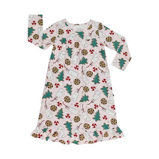 Sweet Bamboo - Santa's Cookie Pink Pajama Boho Dress