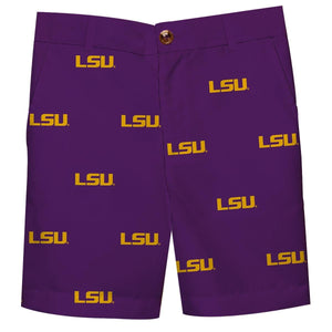 LSU Tigers All Over Purple Print Structured Short