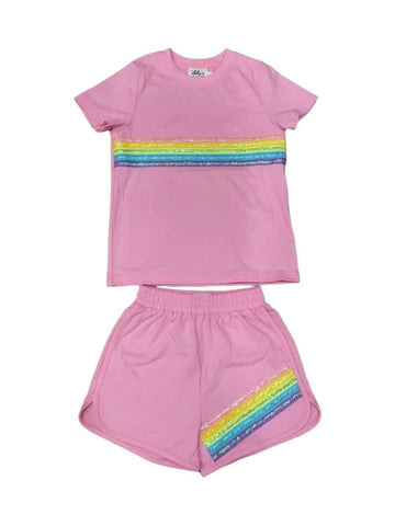 Lola and The Boys - Rainbow Sequin Short Set