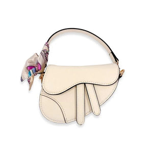 Doe A Dear - Ivory Saddle Purse With Scarf