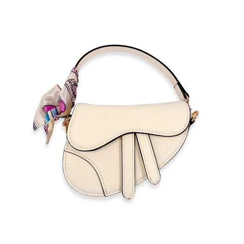 Doe A Dear - Ivory Saddle Purse With Scarf