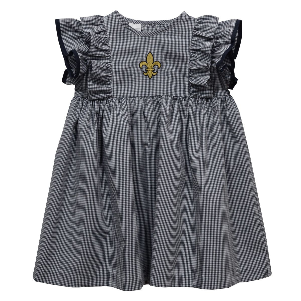 Vive La Fete - Black and Gold Girls Ruffle Dress