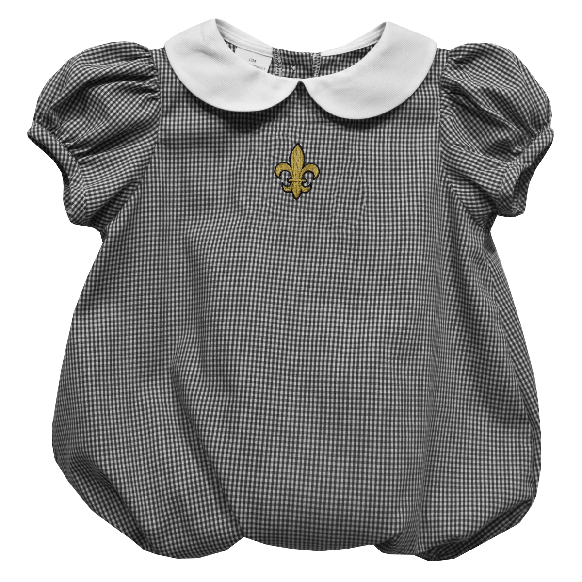 Vive La Fete - Black and Gold Stripes Girls Baby Bubble Short Sleeve