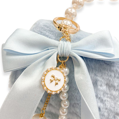Doe a Dear - Fluffy Purse w/ Charm - Blue