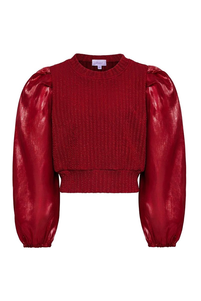 Pleat - Peyton Top Textured Red