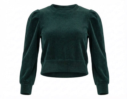 Pleat - Peyton Top Dark Green Velour