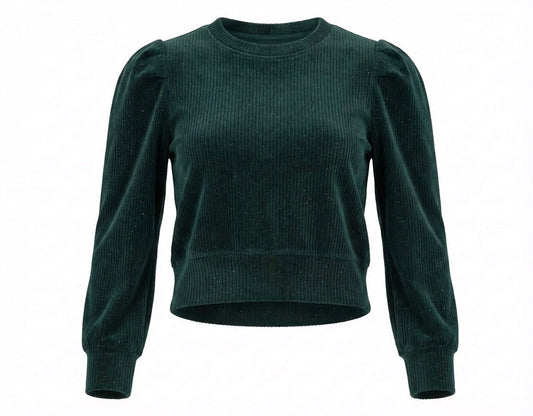 Pleat - Peyton Top Dark Green Velour