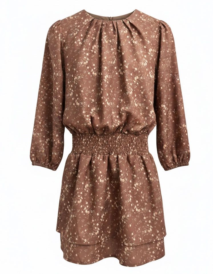 Pleat - Ruby Dress Brown Sugar Blossoms