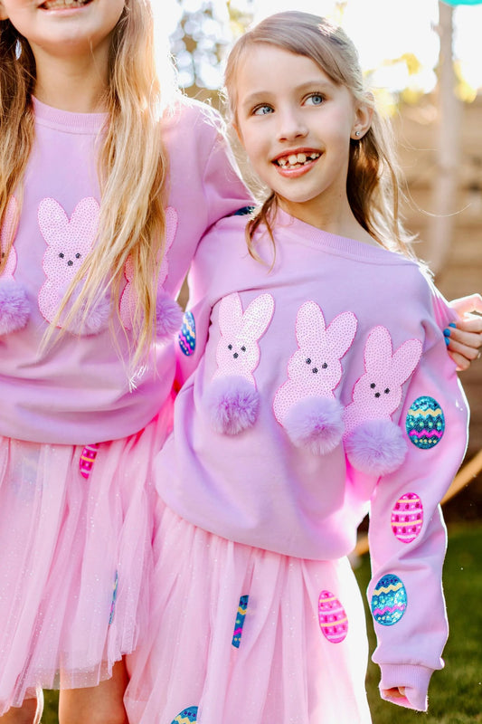 Three Flowers Design - Easter Bunny Crewneck Sweatshirt