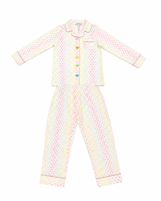 Rockwilde - Silk Rainbow Heart Pjs Set