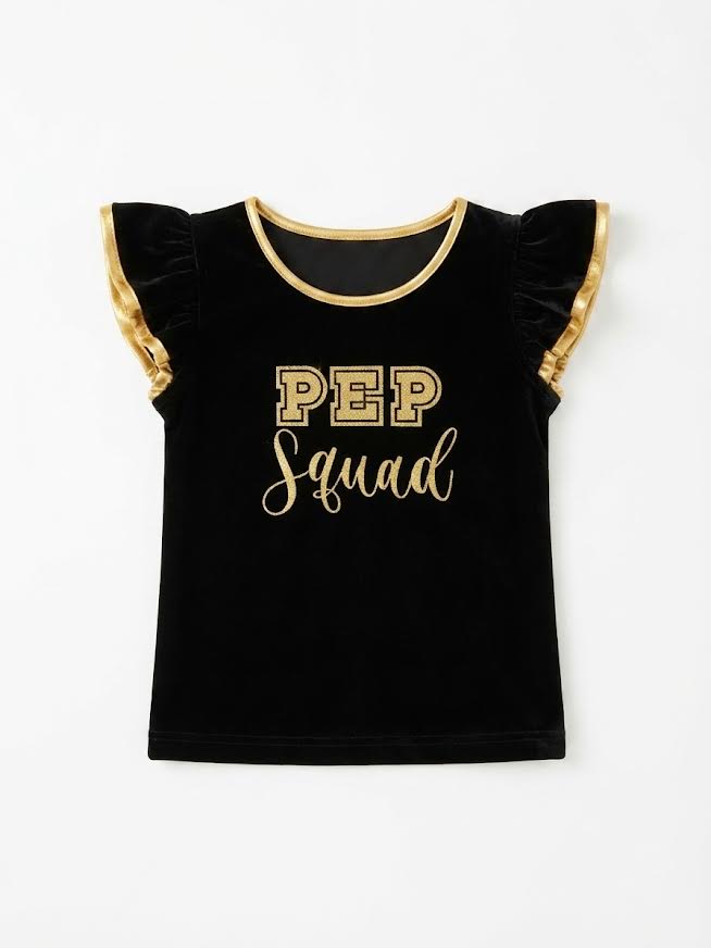Paulette - Black & Gold " Pep Squad ' Shirt