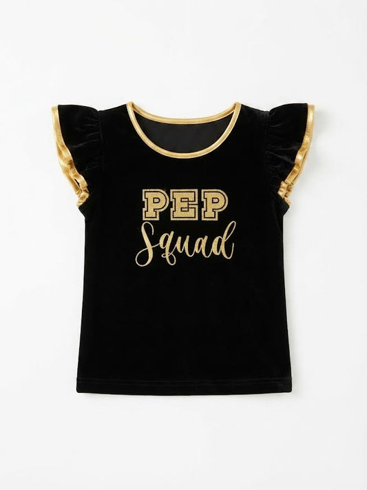 Paulette - Black & Gold " Pep Squad ' Shirt