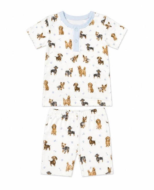 Baby Loren - Blue And White Pup Pajama 2 Piece Set