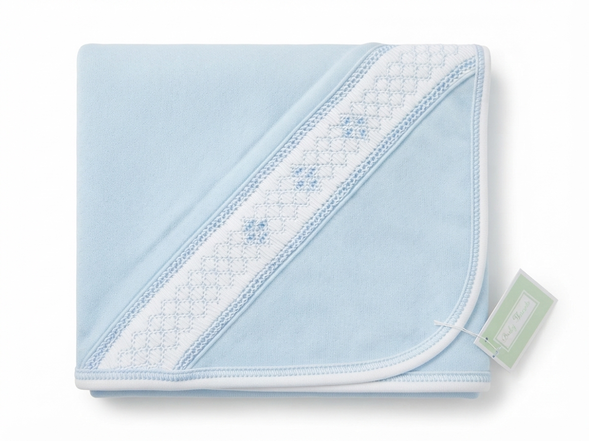 Baby Treads - Blue Smocked Blanket