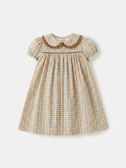 Bailey Boys - Girl's Pecan Plaid Bison Float Dress