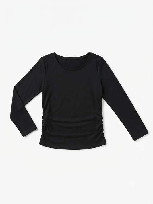 Swoon Baby - Girl's Black Ruched Top