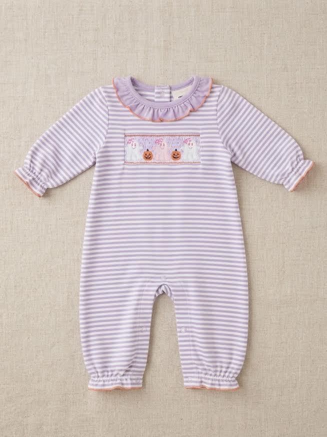 Acvisa - Purple Striped Long Romper With Ghost